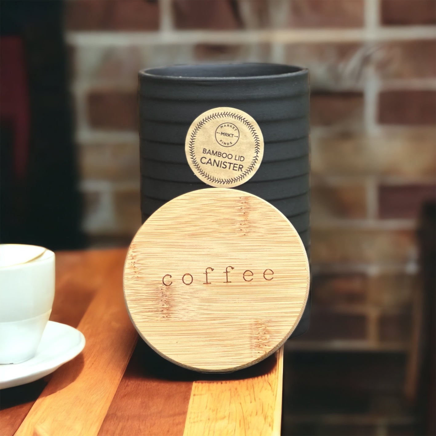 COFFEE BAMBOO LID CANISTER