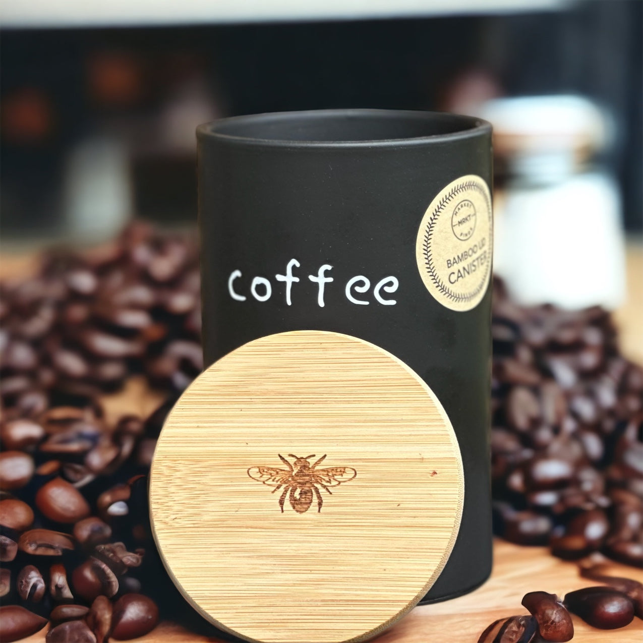 COFFEE BAMBOO LID CANISTER